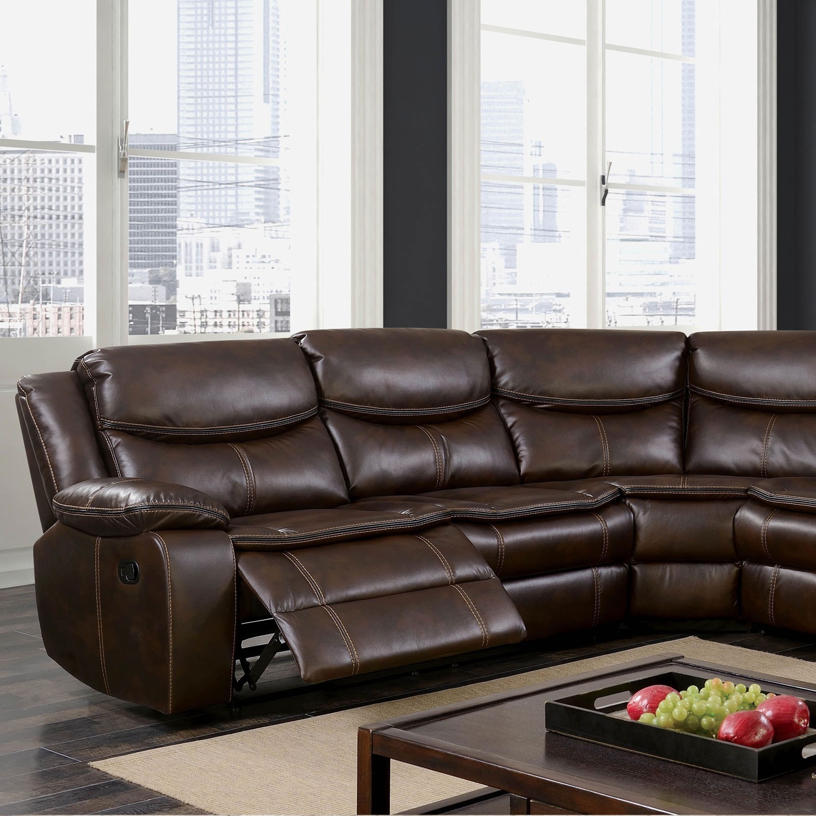 4 seat outlet reclining sectional sofa
